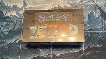 Sorcery Contested Realm beta box opening first box from a sealed case.