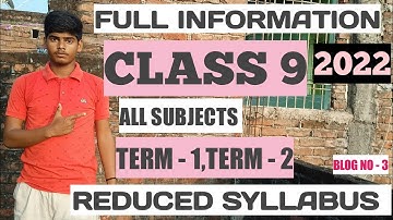 Class 9 2022 Term 1 & Term 2.               Reduced Syllabus // Class 9 2021_22 CBSE Latest news