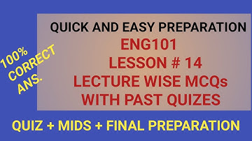 Eng101 Full Lecture MCQs |ENG101 LECTURE 14|Eng101 Quiz| Eng101 Midterm Preparation