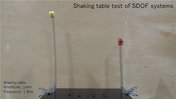 Shaking table test of SDOF systems (frequency sweep excitation)