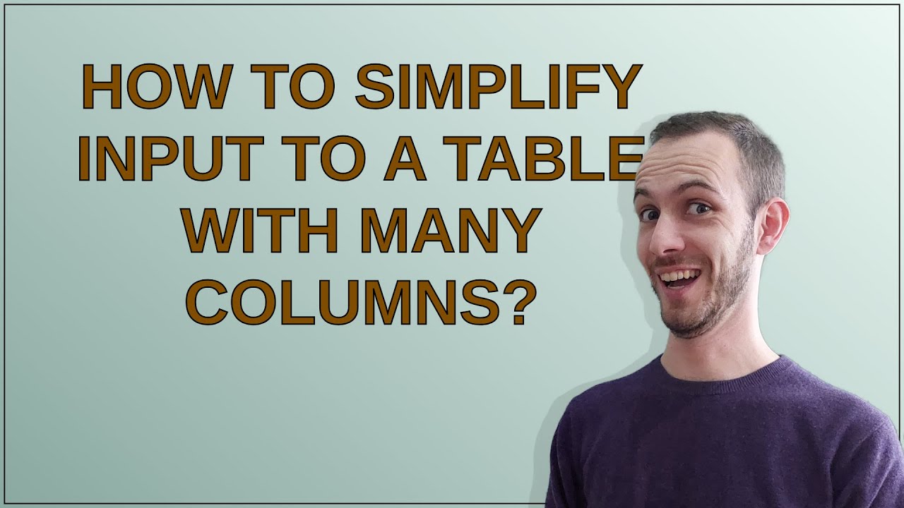 Tex: How to simplify input to a table with many columns? - YouTube