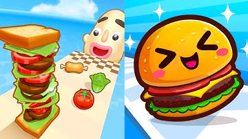 Max Levels Sandwich Runner 3D VS Food Run 3D 🎮✨🛞 All New Max Update Mobile Gameplay WE21