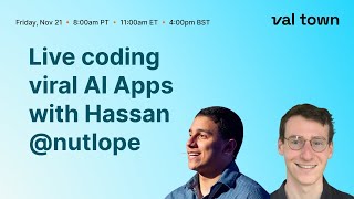 Live coding viral AI apps with Hassan @nutlope