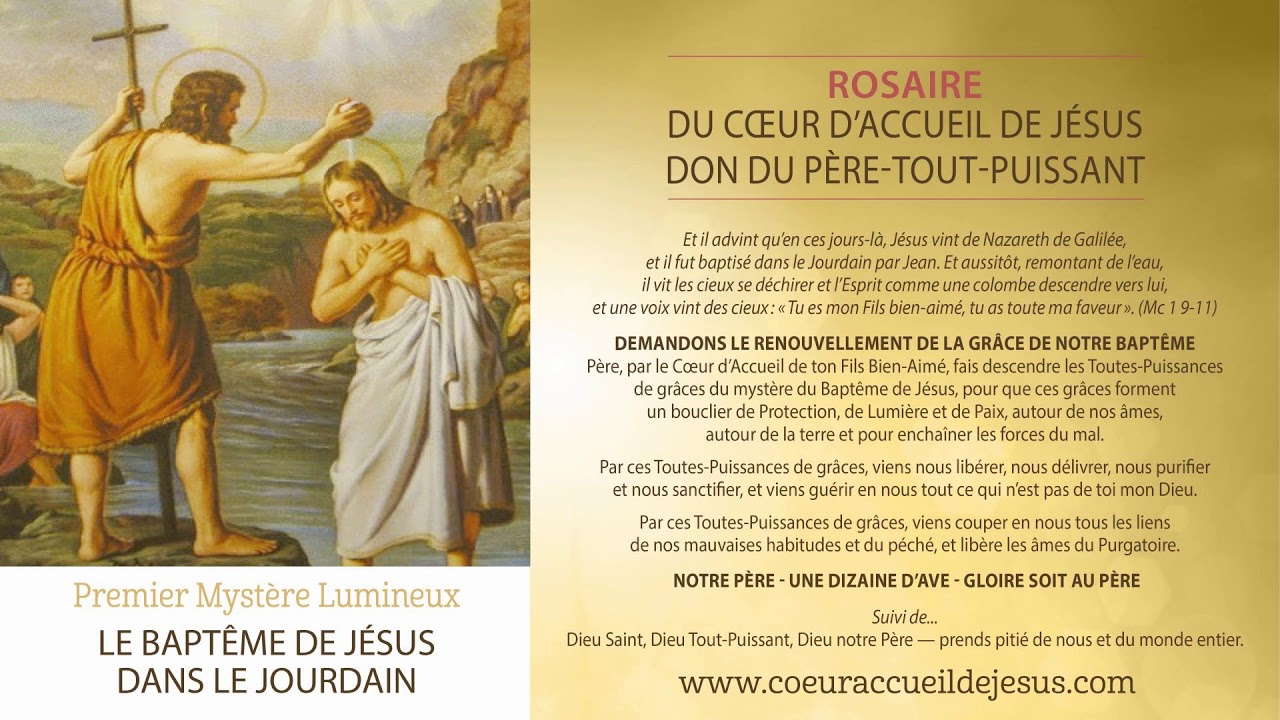 Mysteres Lumineux Rosaire Du Coeur D Accueil De Jesus Youtube