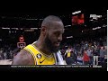 LeBron James talks after Los Angeles Lakers beat Atlanta Hawks 130-121