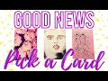 GOOD NEWS 🥳 PICK A CARD * Great News * Tarot Reading about Career, Love, Abundance 🎊🎊🎊