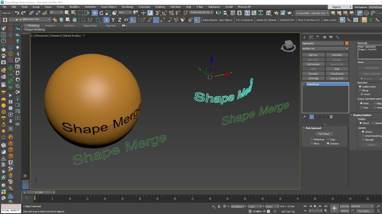 Max - Compound Objects ShapeMerge - YouTube