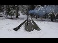 10 Days SOLO WINTER CAMP / -20C Snow Storm With Tent Camp / Heavy snow