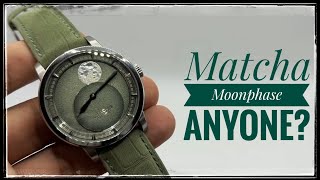 Affordable Moonphase watch with matcha dial? This  Agelocer is the one for you!