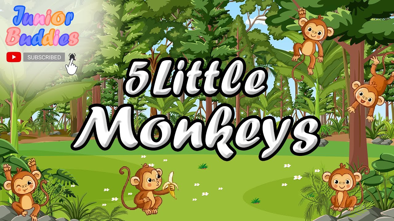 5 Little Monkeys Song Naughty Monkeys Nursery Rhymes Junior