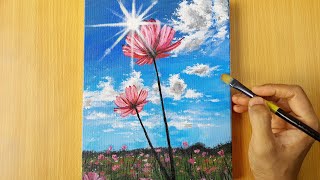 Landscape Scenery Painting | Acrylic Painting for Beginners | Easy Canvas Painting Ideas screenshot 3