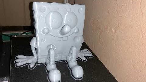 3d print timelapse of SpongeBob on monoprice select mini v2
