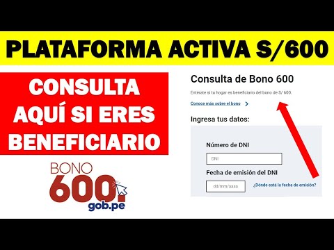 !Plataforma activa! Nuevo Bono 600 soles| Consulta aquí si eres beneficiario-Link activo Nuevo Bono