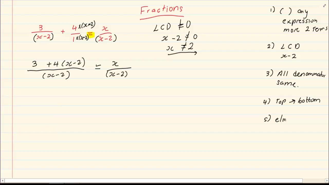 Grade 10 equations and inequalities solving for x in fractions