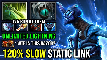 WTF 120% Slow Skadi Right Click Max Static Link Lightning Hit Like a Truck Offlane Razor Dota 2