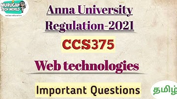 CCS375 Web technologies important questions in tamil||Anna university regulation 2021.