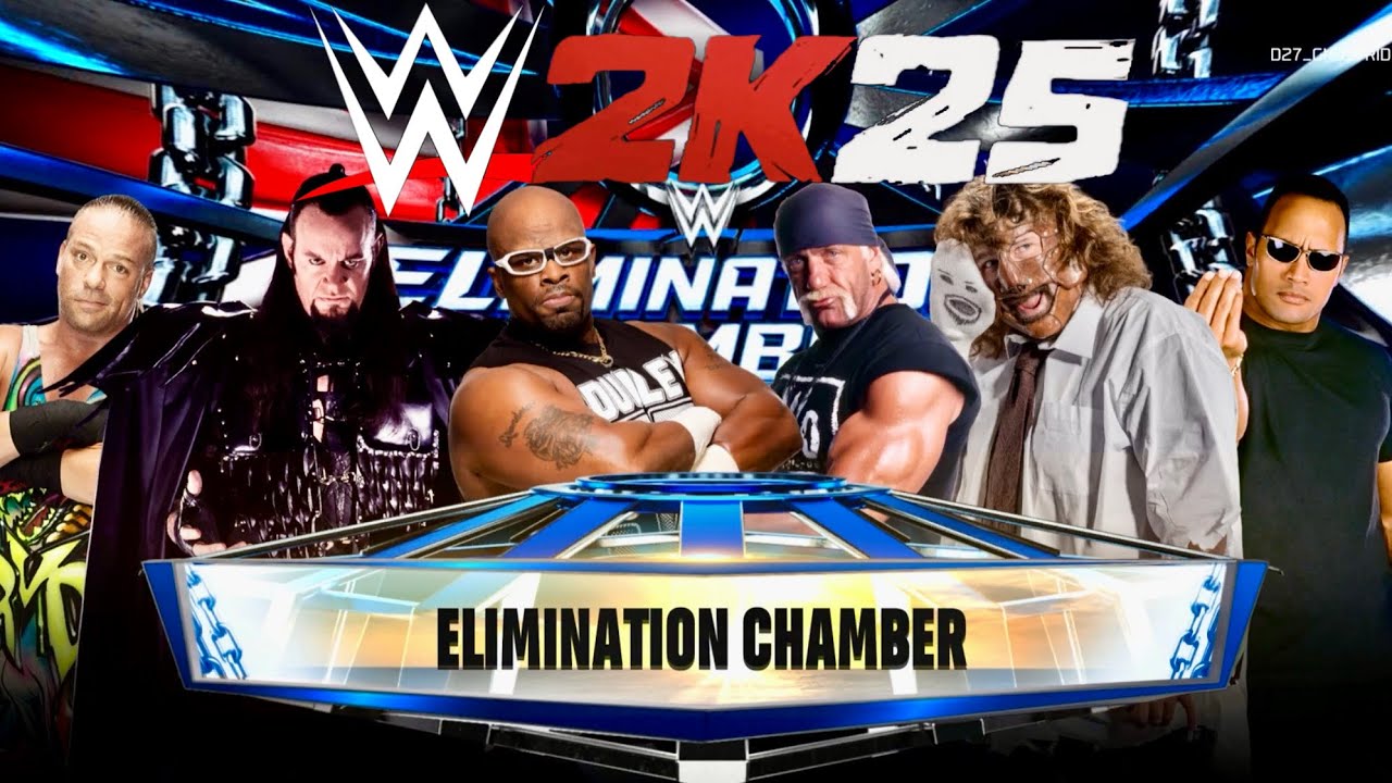 WWE2K25 - Матч в клетке на выбывание | Андертейкер против RVD против Халкхогана против Рока проти...