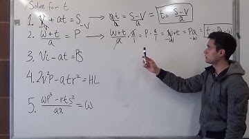 Solving Literal Equations (Solve for t) Part I - BMCC (CUNY) MAT12/MAT51/MAT56/MAT56.5