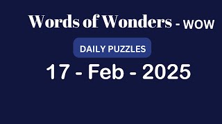 Wow Daily Puzzle February 17 2025 Answers Wow Daily Puzzle Answers