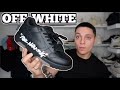 Offwhite out of office for walking triple black sneaker review  on foot