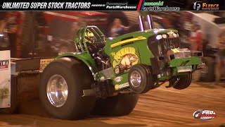 Pro Pulling League 2023: Unlimited Super Stock Tractors pulling in Evansville IN