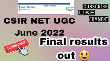 CSIR NET UGC June 2022 Final Results out