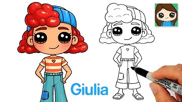 How to Draw Giulia 🐠 Luca Disney Pixar