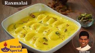 Rasmalai Recipe In Tamil | How to Make Rasmalai | Diwali Sweet | CDK #342 | Chef Deena's Kitchen