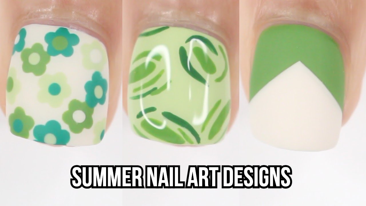 cute and trendy summer nail art! 5 summer nail designs for short nails -  YouTube