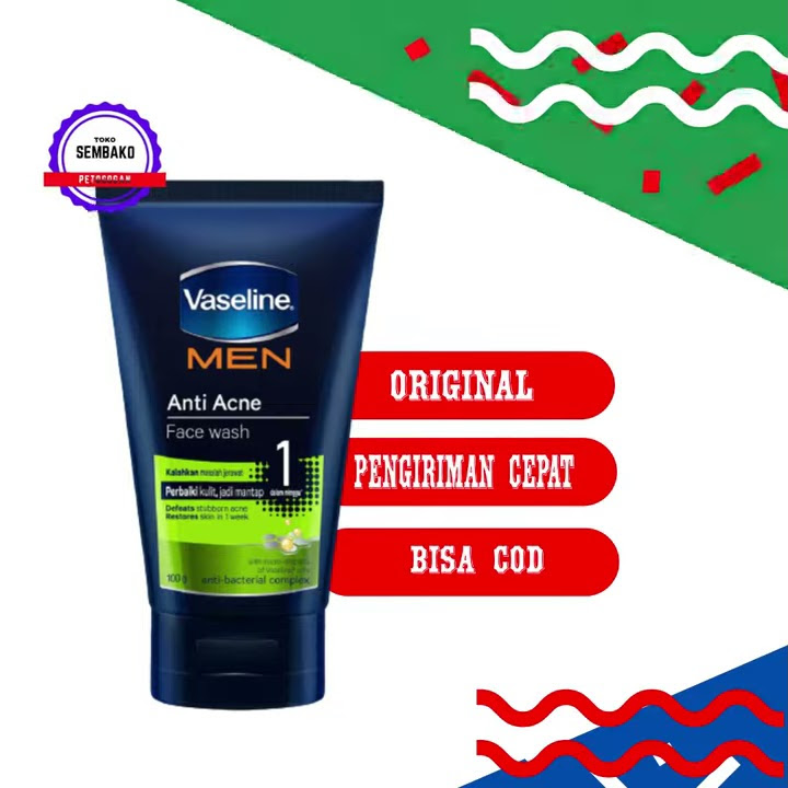 Vaseline Men Anti Acne Face Wash 100g Toko Sembako Petogogan