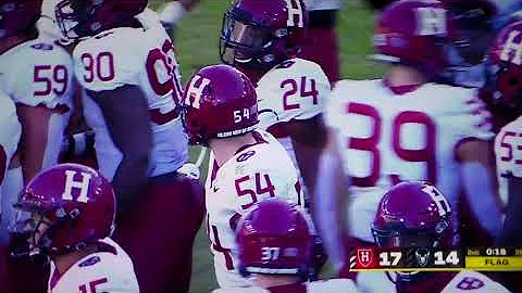Harvard LB Jack McGowan decks Howard RB Jarrett Hu...