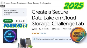 Create a Secure Data Lake on Cloud Storage: Challenge Lab | Form Id 1 | #qwiklabs