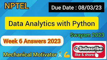 Data Analytics with Python | Week 6 Quiz | Assignment 6 Solution | NPTEL | SWAYAM 2023