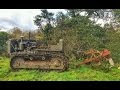 Caterpillar d8 bulldozer mole ploughing  pony start