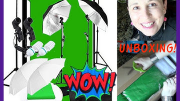Unboxing of Photo Studio Umbrella Lighting Muslin Backdrop Stand Kit