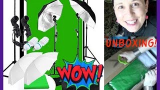 Unboxing of Photo Studio Umbrella Lighting Muslin Backdrop Stand Kit screenshot 3