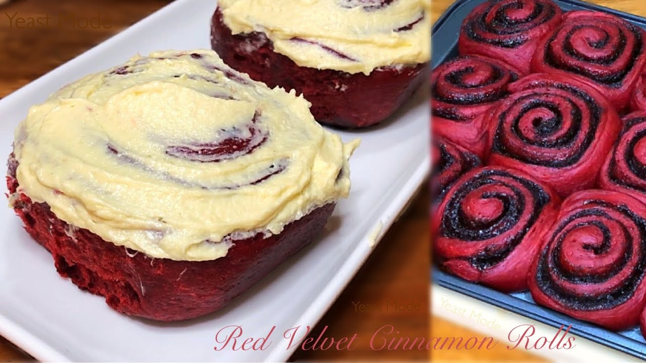 RED VELVET CINNAMON ROLLS | Two in One Recipe | with Cream Cheese Frosting