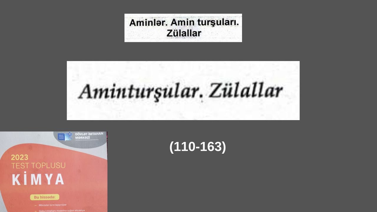 Aminturşular,zülallar(110-163)DİM test toplusu 2023#dim #miq #kimyahazirliq #kimya