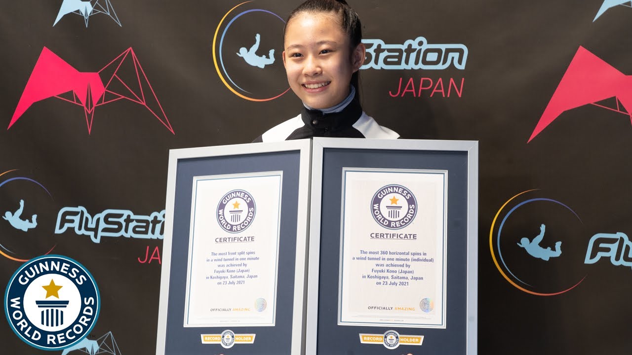 13-year-old schoolgirl makes a record-breaking wind tunnel spin in a bid to  regain her confidence | Guinness World Records