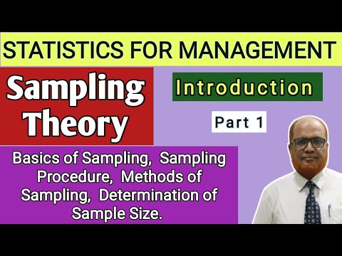 Statistics for Management II Sampling Theory II Introduction II Theory Explained II Part 1 II Khans