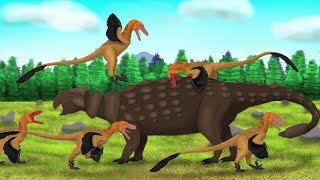 ANKYLOSAURUS VS DEINONYCHUS PACK !  Dinosaur Fight Animation 2D / Pivot Animator