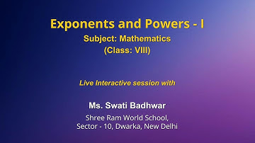 Live Interaction on PMeVIDYA : Exponents and Powers – I