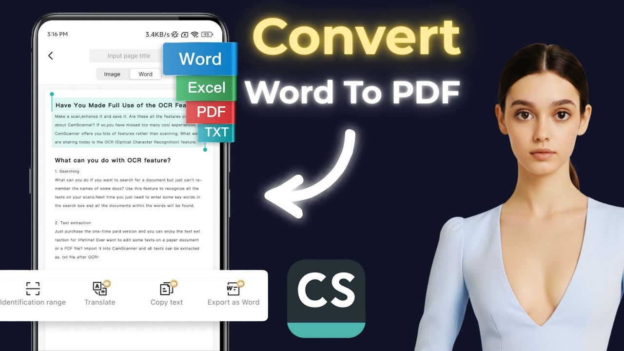 How To CamScanner Word To PDF FREE YouTube