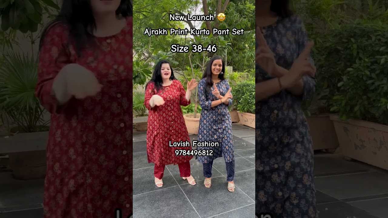 Our New Ajrakh Print Kurta Pant Set upto Size 46 By Lavish Fashion Jaipur 