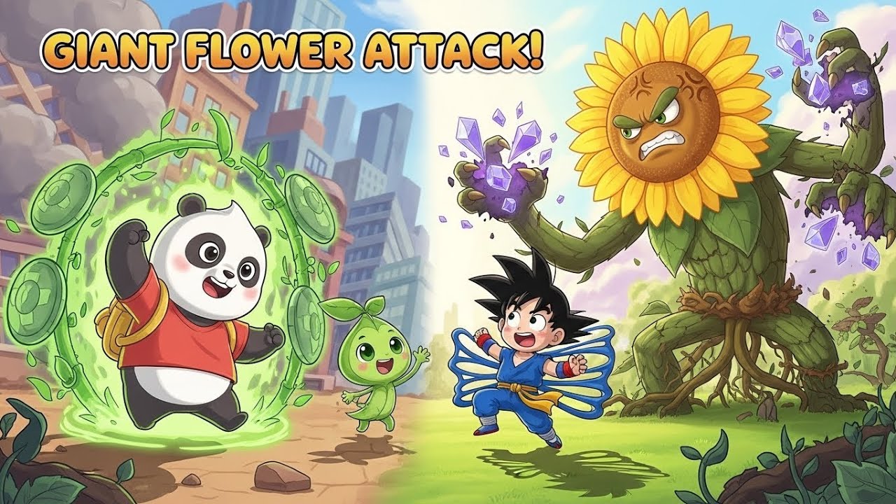 Bao The Panda and Kid Goku Restore a City in Bloom Join Their Magical Adventure Full of Heart