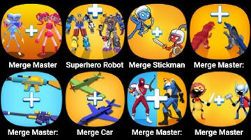 Merge Master Blue Monster, Superhero Robot Merge Master, Merge Stickman, Craft Evolution, Merge Car