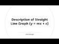 Description of a straight line graph, y=mx+c.(physics)