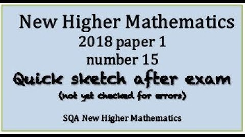 2018 SQA Higher Mathematics paper 1 No. 15