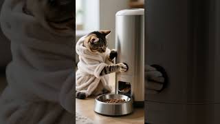 Кот голоден! 😋🍽 Сегодня двойная порция корма | Hungry Cat Gets Double Food 🐱🍲 #кнопка #cute #gatos
