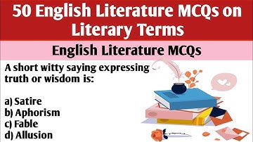 50 English Literature MCQs | Literary Terms | Competitive Exam Prep | TGT, PGTRB, KSET, JKPSC, CSS